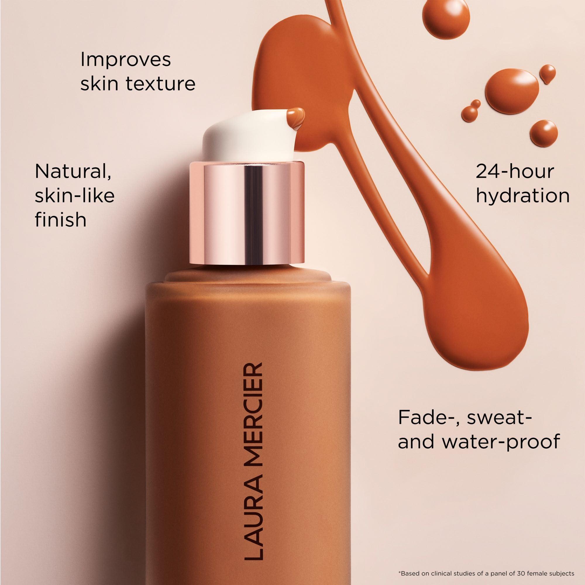 Laura Mercier Laura Mercier Real Flawless Weightless Perfecting Waterproof Liquid Foundation: Medium-Buildable Coverage, 12 HR Fade-Proof Wear, Natural Finish, Hydrating, Long Lasting, Non-Comedogenic, Toffee
