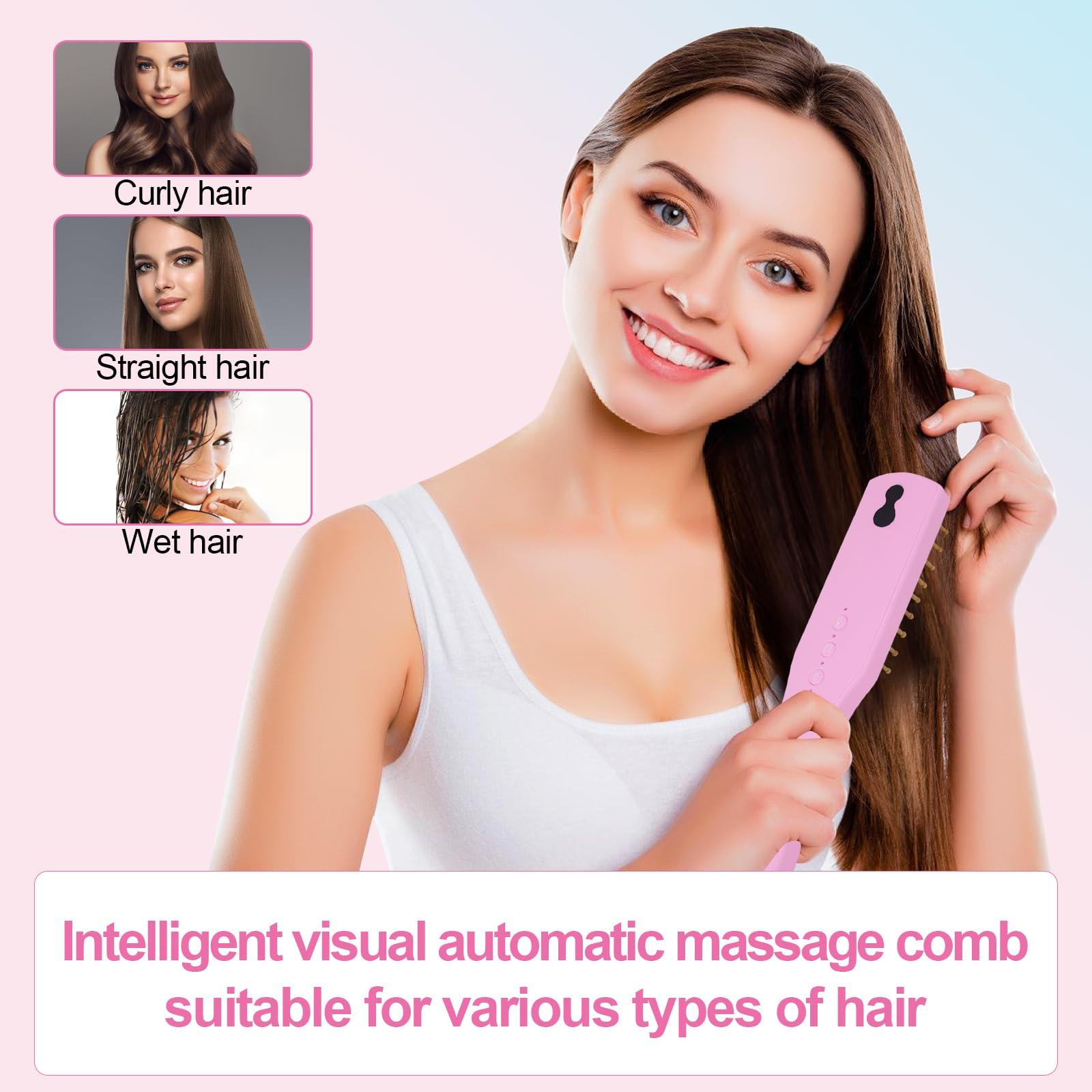 Omenglxy Intelligent Visual Scalp Comb - Hair Comb with Camera, Ultrasonic Electric Hair Brush, Promote Hair Growth, HD Scalp Monitoring, Hair Oil Applicator, Water Mist Hydration Maintenance