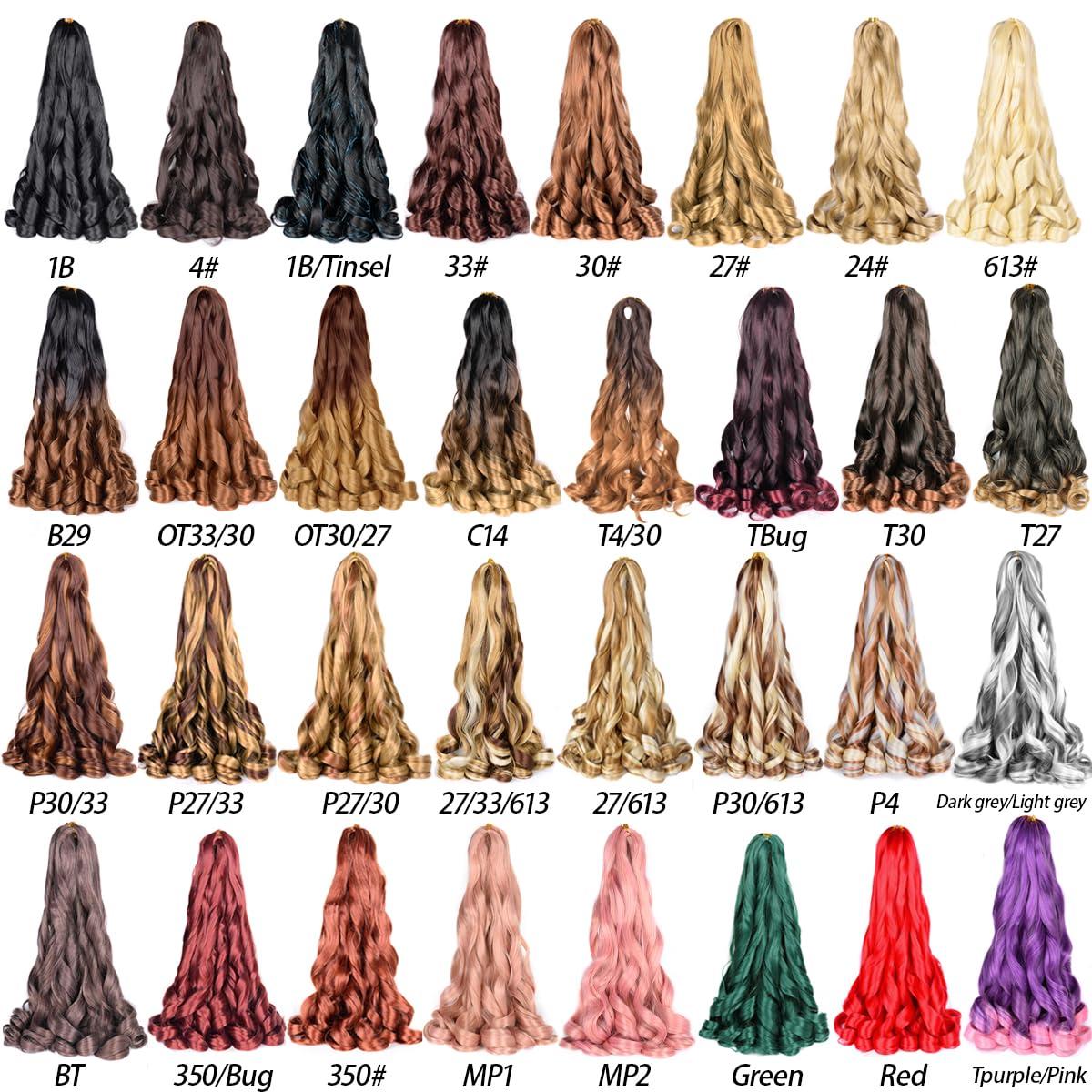 Luoyudu French Curly Braiding Hair for Box Braids 30/613 Loose Wave Braiding Hair 8 Packs 24 Inch 75g/Pack Spanish Curly Synthetic Spiral Curl Braiding Hair Extensions (24 Inch,8 Packs,30/613)