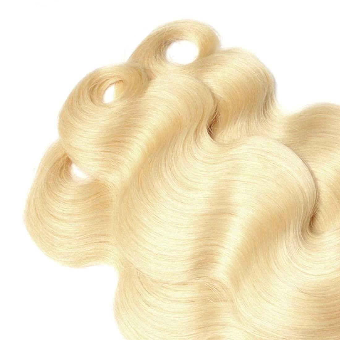muaowig Muaowig #613 Body Wave Human Hair Bundles Blonde Hair Extensions 1 Bundle Hair Weaves For Women Honey Blonde Real Unprocessed Virgin Hair Bundles 12 Inch