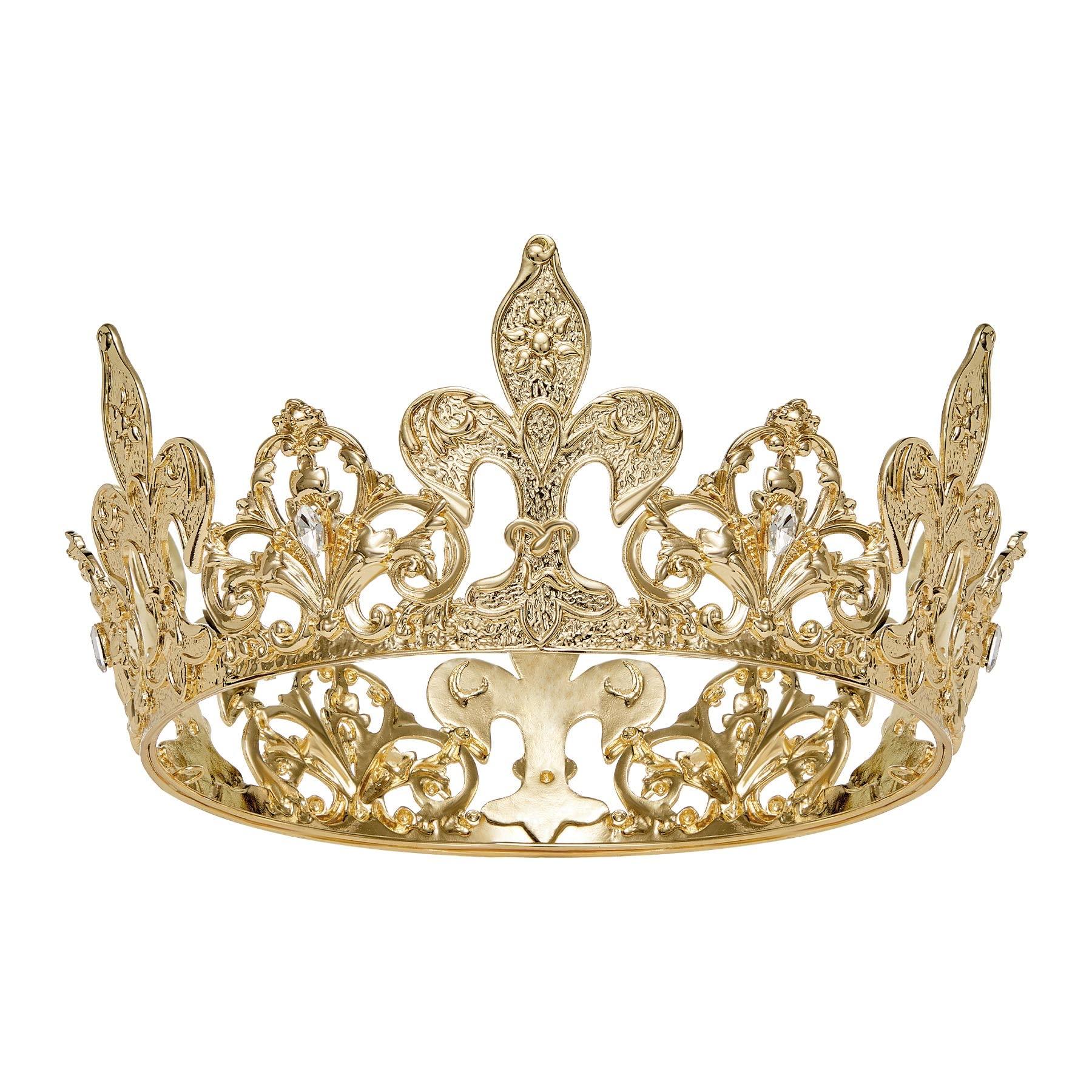 SWEETV SWEETV Royal Gold Queen Crown for Women, Wedding Pageant Crown, Costume Party Accessories for Birthday, Halloween, Babyshower, Genevieve,for Adult