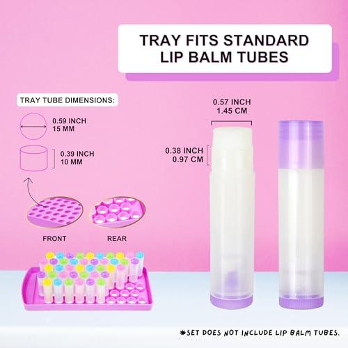 Kare Kind Lip Balm Filling Tray and Spatula Set - For 15mm Lip Balm Tubes ONLY - Instantly Fills 50 Standard 3/16 oz (5.5ML) with 15mm width Tubes