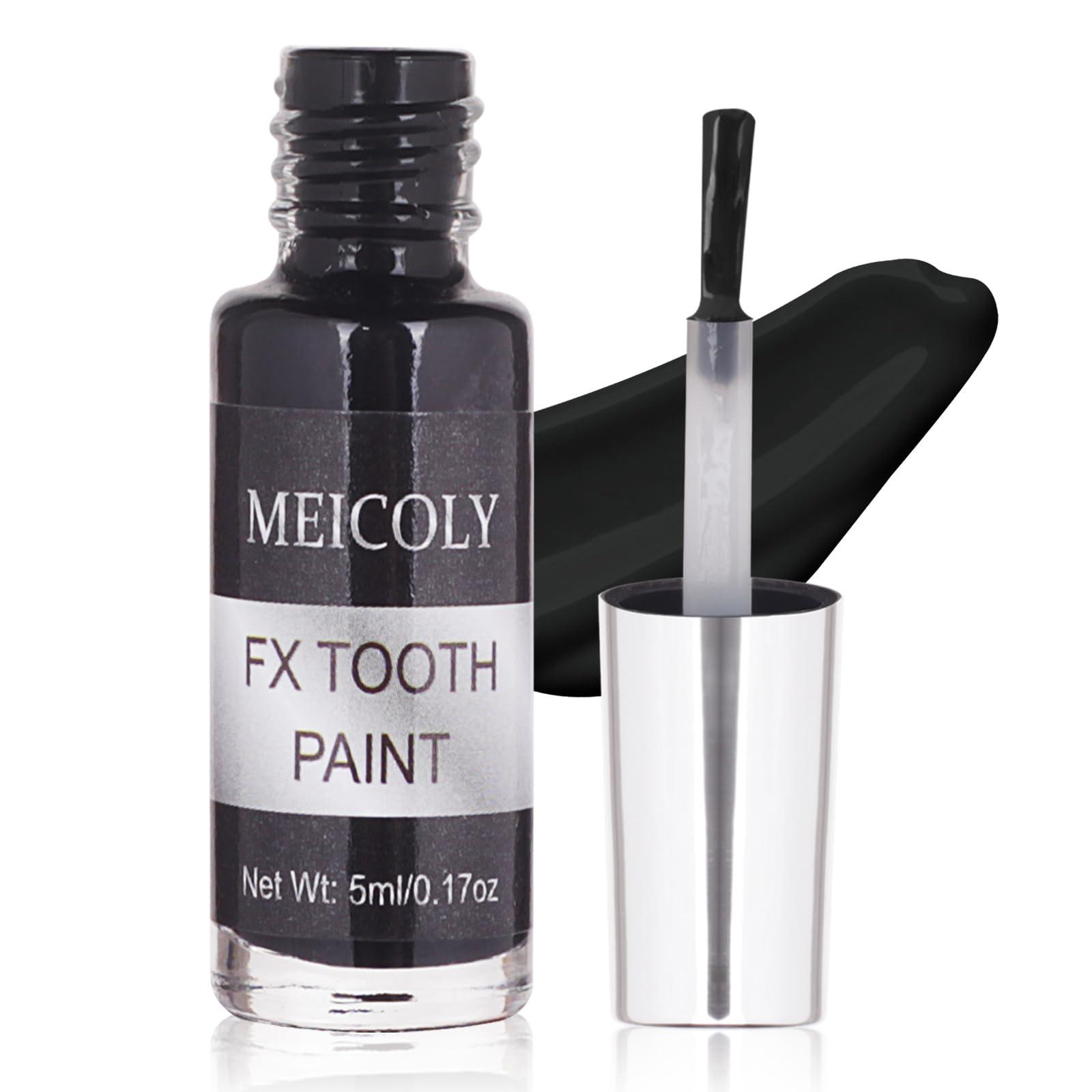 MEICOLY MEICOLY Black Tooth Paint,Black Out Tooth,Tooth Blackout,Rotten Decayed Cruddy Missing Teeth Makeup,Professional Cosplay Teeth,Temporary Teeth Paint for Halloween SFX Special Effects Makeup,Dry Fast