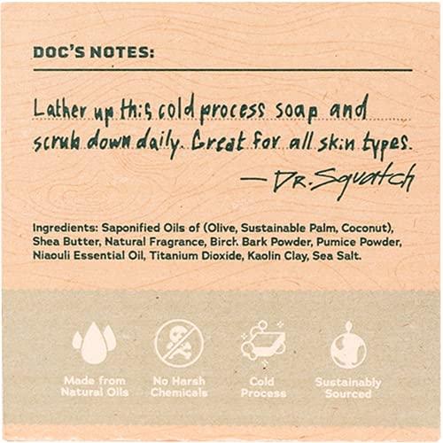 Dr. Squatch DR SQUATCH All Natural Bar Soap for Men with Medium Grit - Birchwood Breeze 5 Ounce (Pack of 1)