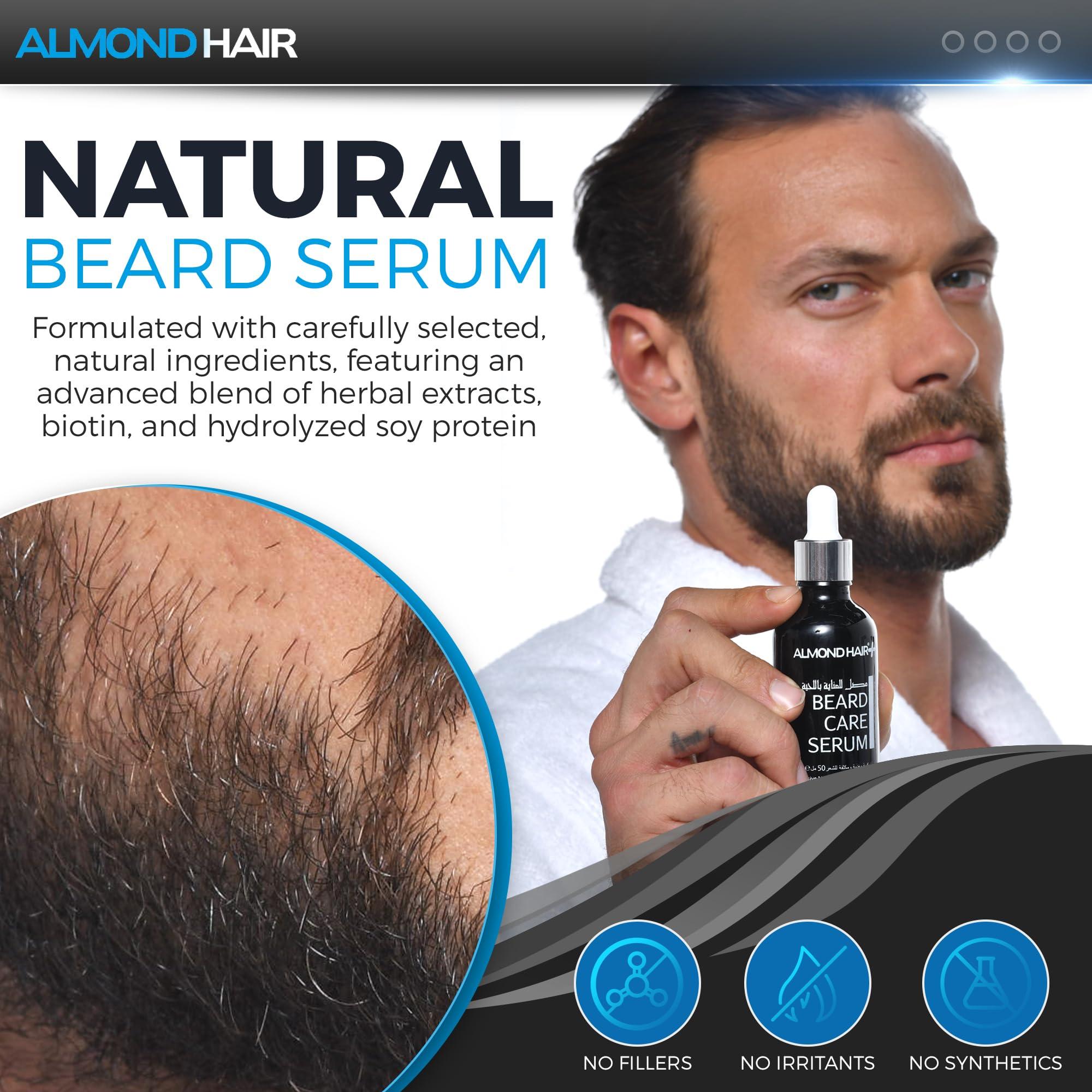 almond hair Almond Beard Serum for Men  50ml Professional Beard Growth Oil  Natural Hair and Beard Care with Biotin for Nourishment and Thicker, Fuller Growth (1 Pack)