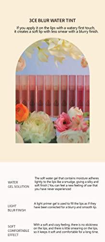 3CE 3CE BLUR WATER TINT(4.6g) soft lip with less smear with a blurry finish (#PINK GUAVA) with sun cream(1ml*3ea) with sun cream(1ml*3ea)