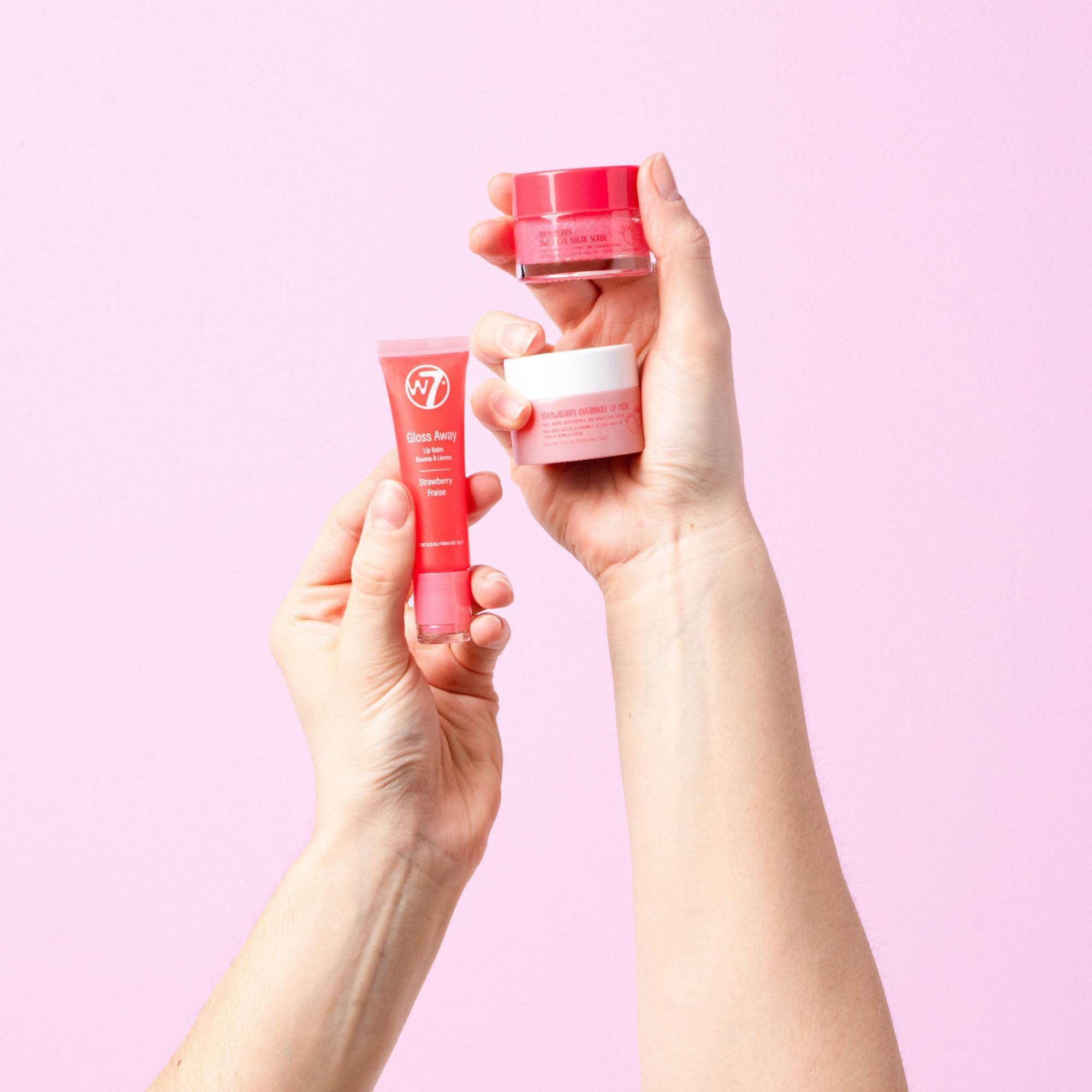 W7 W7 Sweet Dreams Lip Care Trio - 3 Piece Set - Overnight Lip Mask, Lip Balm & Lip Scrub - Strawberry