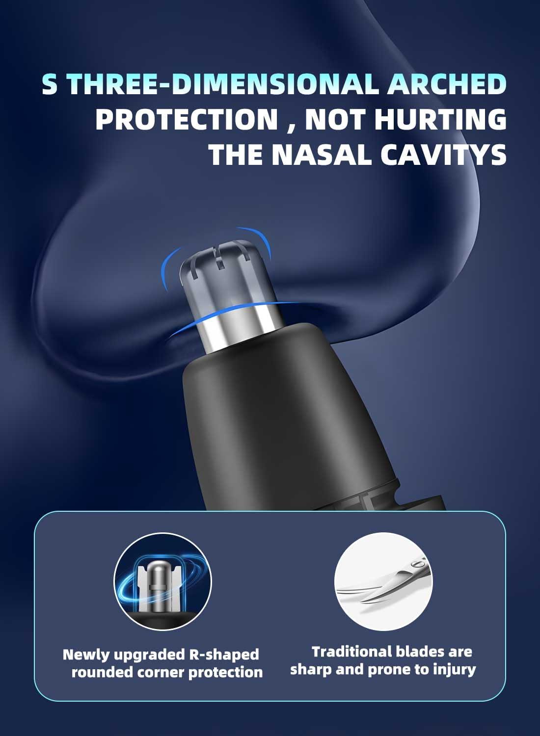 ZEXELLER ZEXELLER Ear and Nose Hair Trimmer with LED Display, Two Gear Adjustment Mode, Painless USB Rechargeable Nose Trimmer for Men Women, Professional IPX7 Waterproof Dual Edge Blades Nasal Trimmer