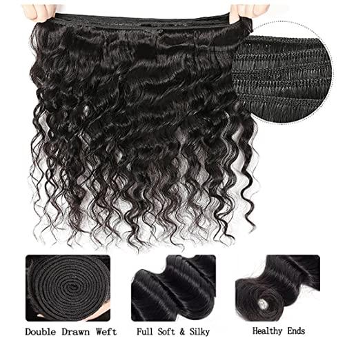 Vallbest Vallbest Bundles Human Hair Loose Deep Wave Bundles 24 26 28 30 inch Loose Deep Wave 4 Bundles Human Hair 10A Grade Unprocessed Brazilian Virgin Hair Bundles for Black Women