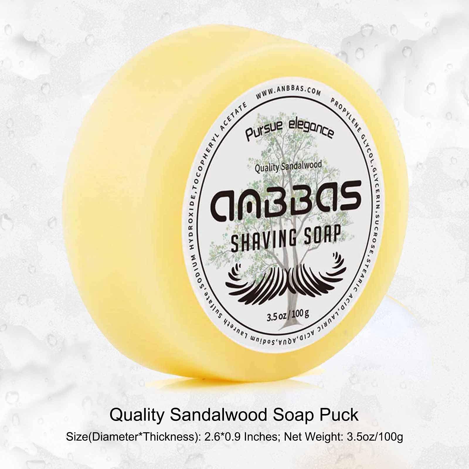 Anbbas Anbbas Shaving Brush Synthetic Badger and 100g Shaving Soap with Bowl Stainless Steel,Black Acrylic Shaving Stand Holer for Man Wet Shave Kit