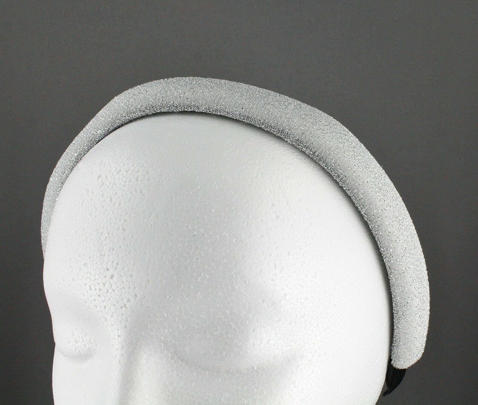 Wholesale Fashion HairClip Silver Padded Headband Sparkly Fabric Foam Sponge Hair Band Crown Blogger Style Fashion hair Accessories for Women