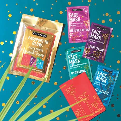 FREEMAN Freeman Beauty Passport to Glow Face Mask Set for Skin Care, With Charcoal, Clay, and Mud Masks, Set of 5