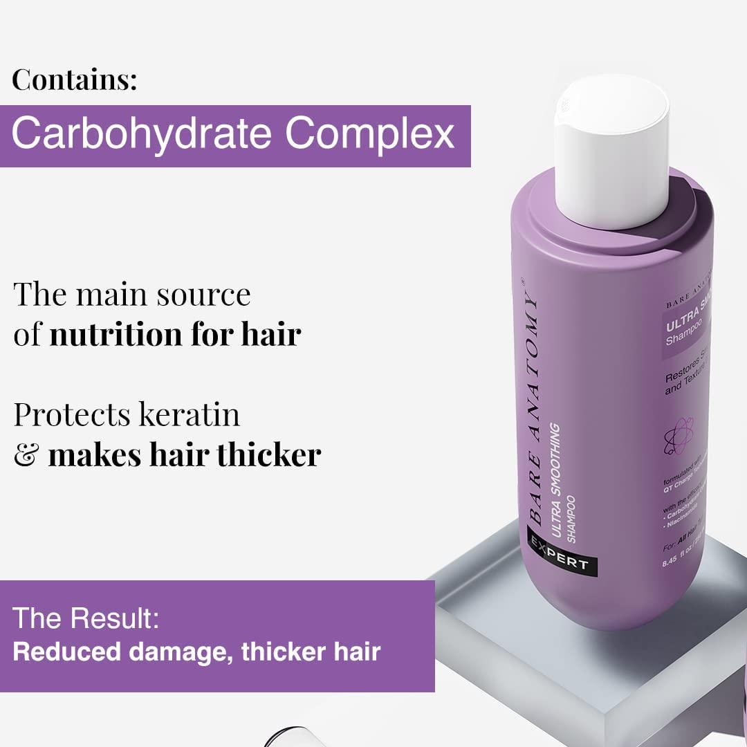 NinthAvenue Basics Smoothing Shampoo for Dry and Frizzy Hair | Restores Smoothing & Texture by 27% | Powered By Carbohydrate Complex & Niacinamide | SLS & Paraben Free | Vegan | For Men & Women -250ml