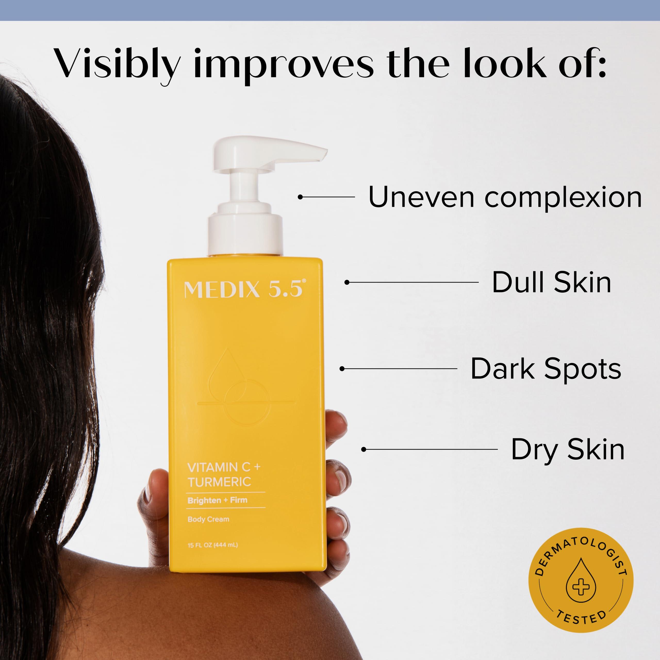 Medix 5.5 MEDIX 5.5 Vitamin C Cream Face Lotion & Body Lotion Moisturizer | Anti Aging Skin Care Firming & Brightening Cream Diminishes The Look Of Uneven Skin Tone, Age Spots, & Sun Damaged Dry Skin, 15 Fl Oz