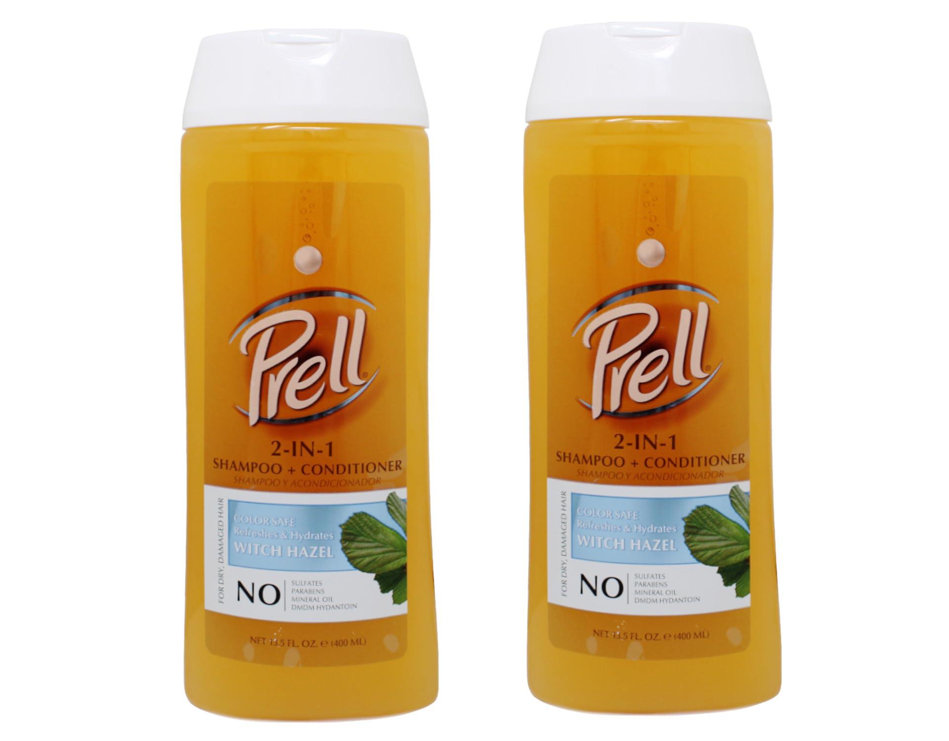 Prell Prell Witch Hazel Color Safe Refreshes & Hydrates 2-in-1 Shampoo + Conditioner for Dry, Damaged Hair, 13.5 fl.oz (Pack of 2)