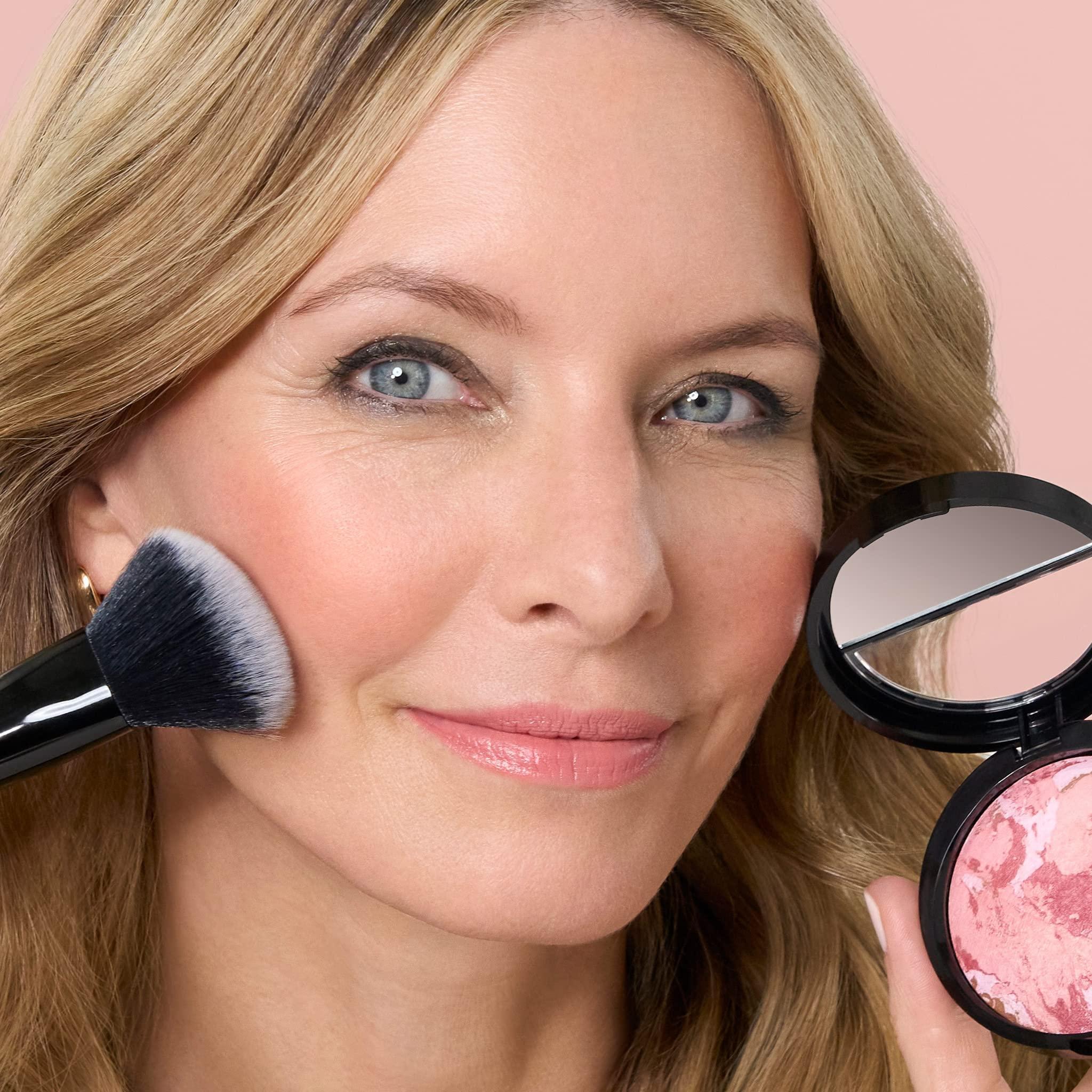 LAURA GELLER NEW YORK LAURA GELLER NEW YORK Baked Blush-n-Brighten Marbleized Blush + Angled Blush Brush (04 Ethereal Rose, 47mm)