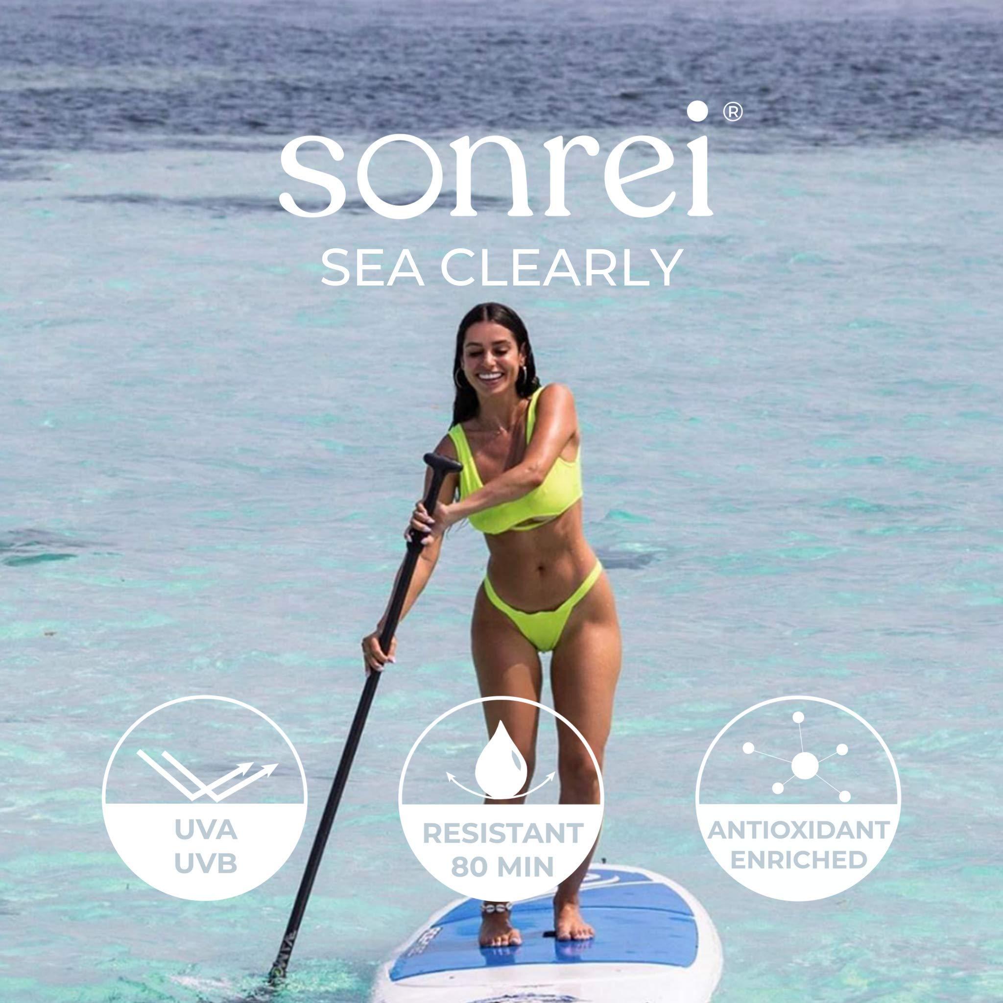 Sonrei Sonrei Sea Clearly Organic Mist Sunscreen | SPF 50, Broad Spectrum, Water-Resistant | Vegan, Non-Greasy | Ideal for Face & Body | 6 Fl Oz (Pack of 2)