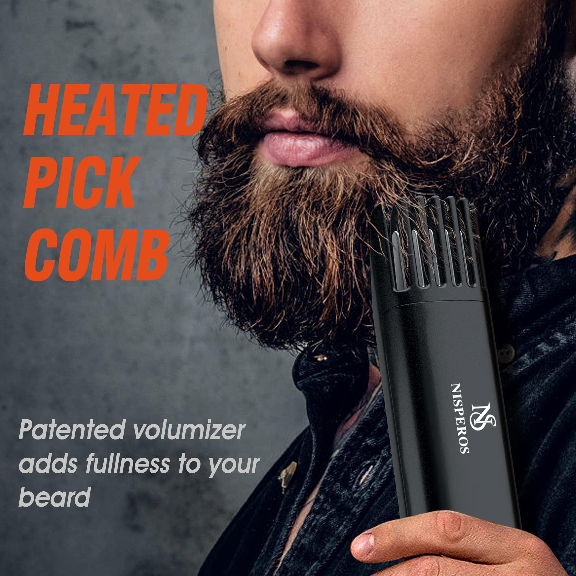 Nisperos Cordless Beard Straightener, 3-in-1 Cordless Beard Straightening Comb - Brush for Men.
