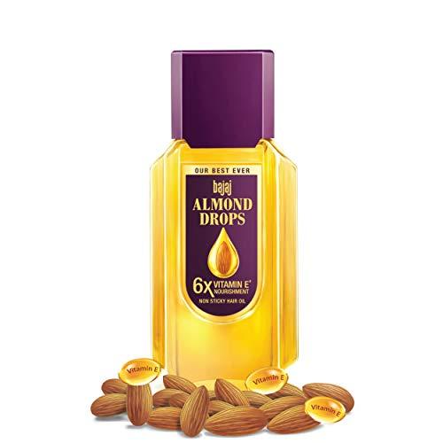 Bajaj Bajaj Almond Drops Hair Oil 6X Vitamin E Nourishment Non-Sticky Hair Oil For Hair Fall Control 190ml (Transparent)