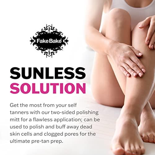 Fake Bake Fake Bake In The Buff Exfoliating Mitt - Washable Reusable Self Tanner Lotion, Spray or Foam Prep Glove for Buffed Tan-Ready Skin - Dead Skin Remover, Buffer, Smoother - 1 Professional Mitt