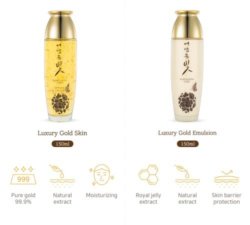 ADDERENITY YEDAM YUN BIT Prime Luxury Gold Women Skin Care Set With Skin, Emulsion, Cream, Serum, Wrinkle Care Nourishing And Moisturizing, Calming Korea Cosmetics