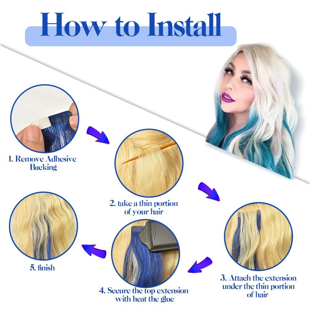 Winsky Winsky 18\" Red Tape in Hair Extensions Human Colored Hair - Glue in Remy Hairpiece 10pcs 25gram 100% Real Human Hair (18\" #Red)