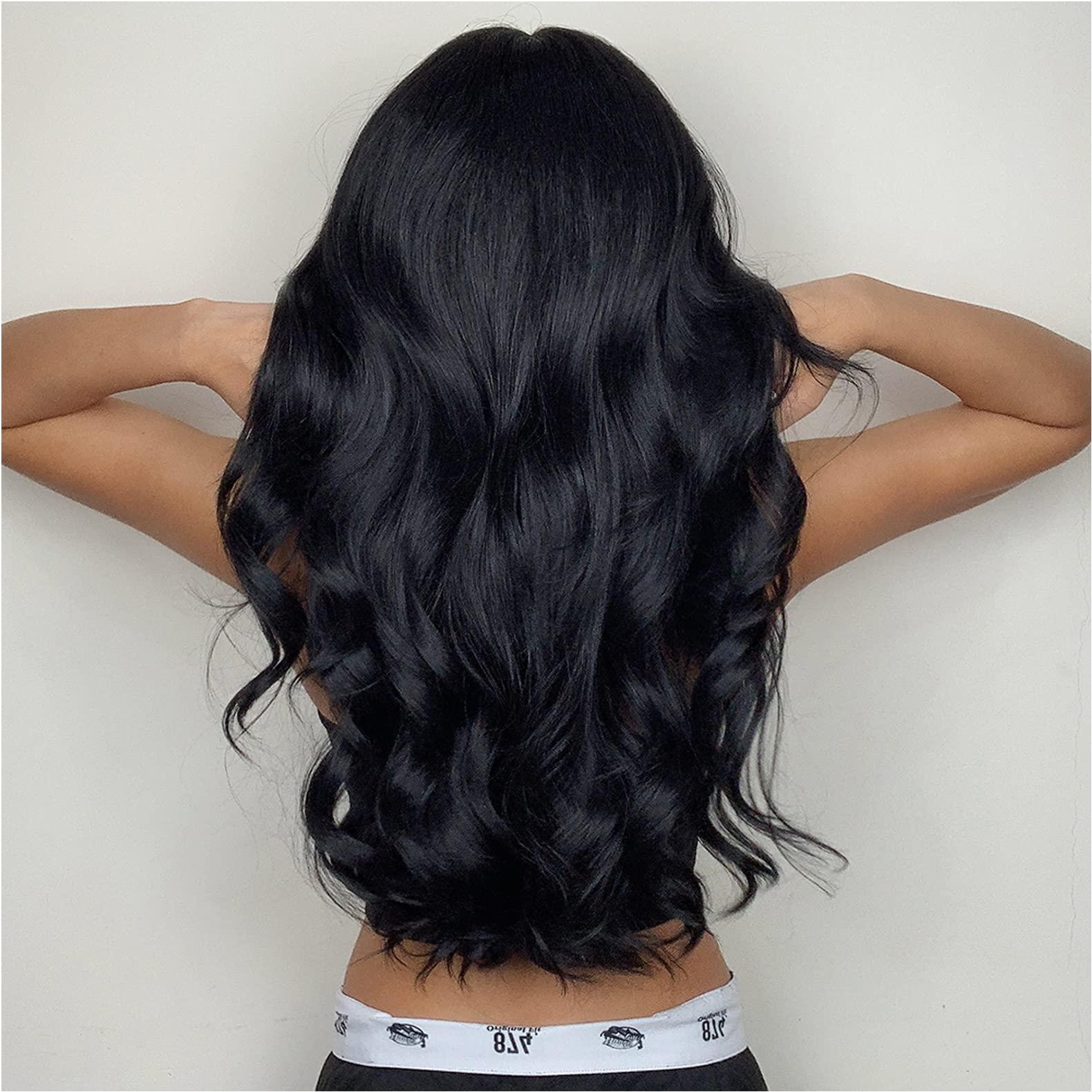 PATTNIUM PATTNIUM Black Wig for Women Long Wavy Black Hair Wigs Middle Part Black Wigs Heat Resistant Synthetic Wig