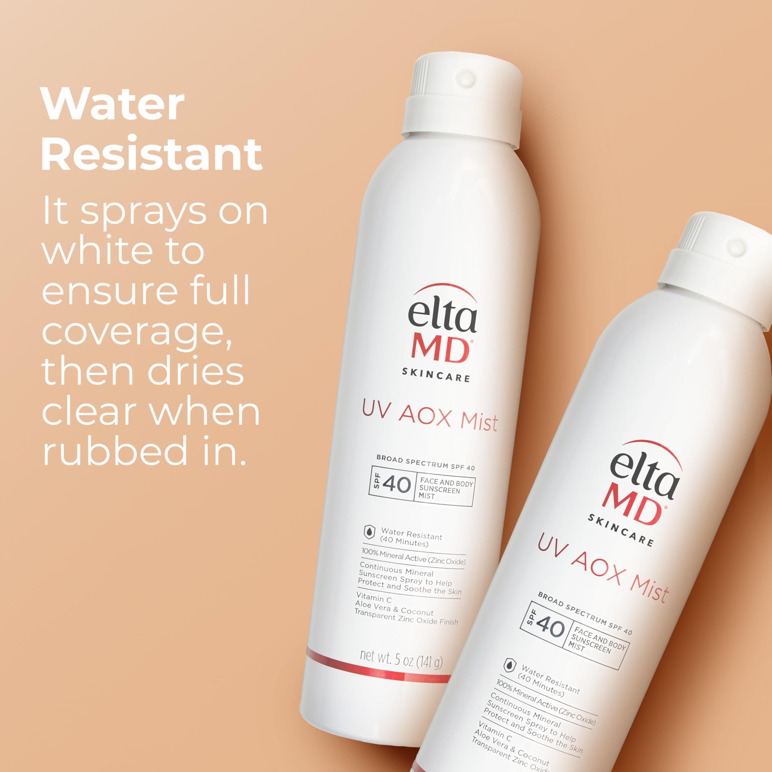 EltaMD EltaMD UV AOX Mist Mineral Sunscreen Spray, SPF 40 Spray Sunscreen for Face and Body, Zinc Oxide Formula, 5 oz Bottle