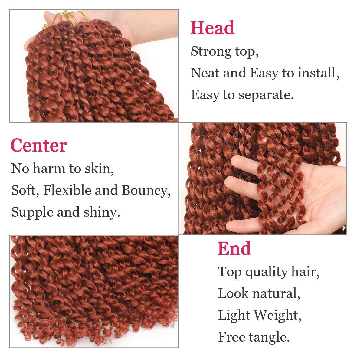 Leeven Leeven 7 Packs 24 Inch Copper Red Passion Twist Hair for Butterfly Locs Long Bohemian 350# Water Wave Passion Twists Crochet Braiding Hair 18 Strands/Pack Hot Water Setting Synthetic Braids Hair