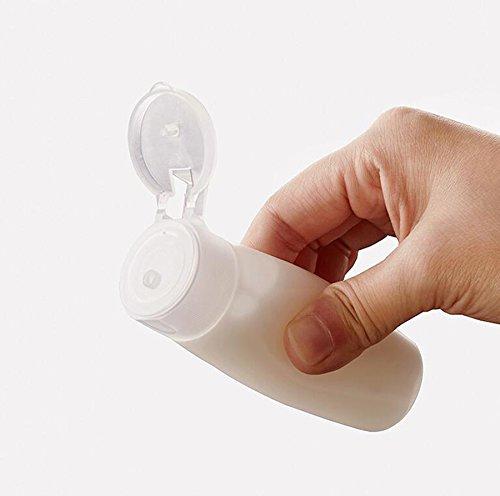 UPSTORE UPSTORE 2PCS Empty Refillable Plastic Clear Soft Tube Squeeze Bottle Jars With Flip Cover Cosmetic Makeup Packing Storage Holder Containers for Toner Lotion Shower Gel Cleaser Shampoo (200ml/6.8oz)