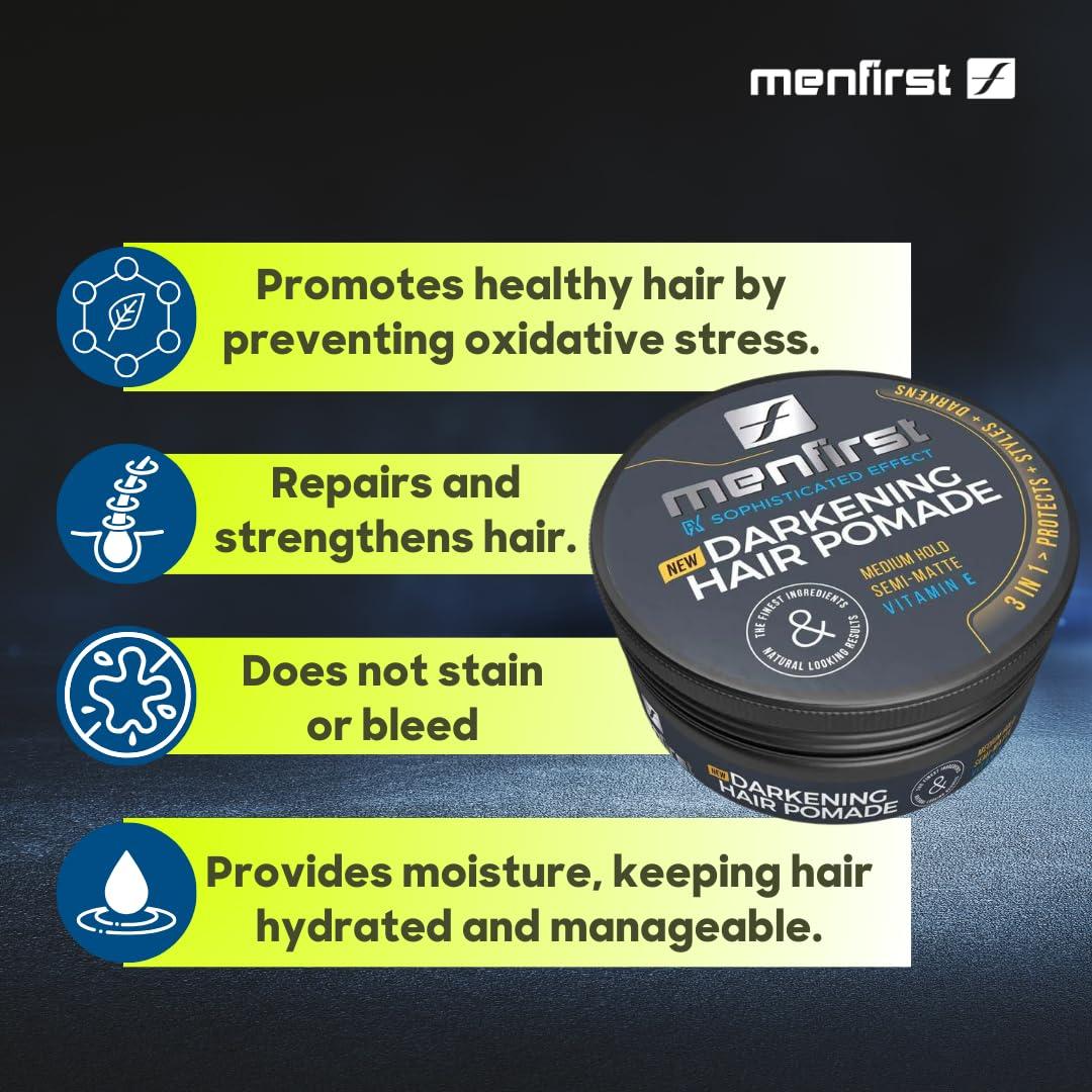 MENFIRST MENFIRST Gradual Gray - Good Bye Gray Hair- 3-in-1 Shampoo and Hair Pomade - 2 Pack Bundle