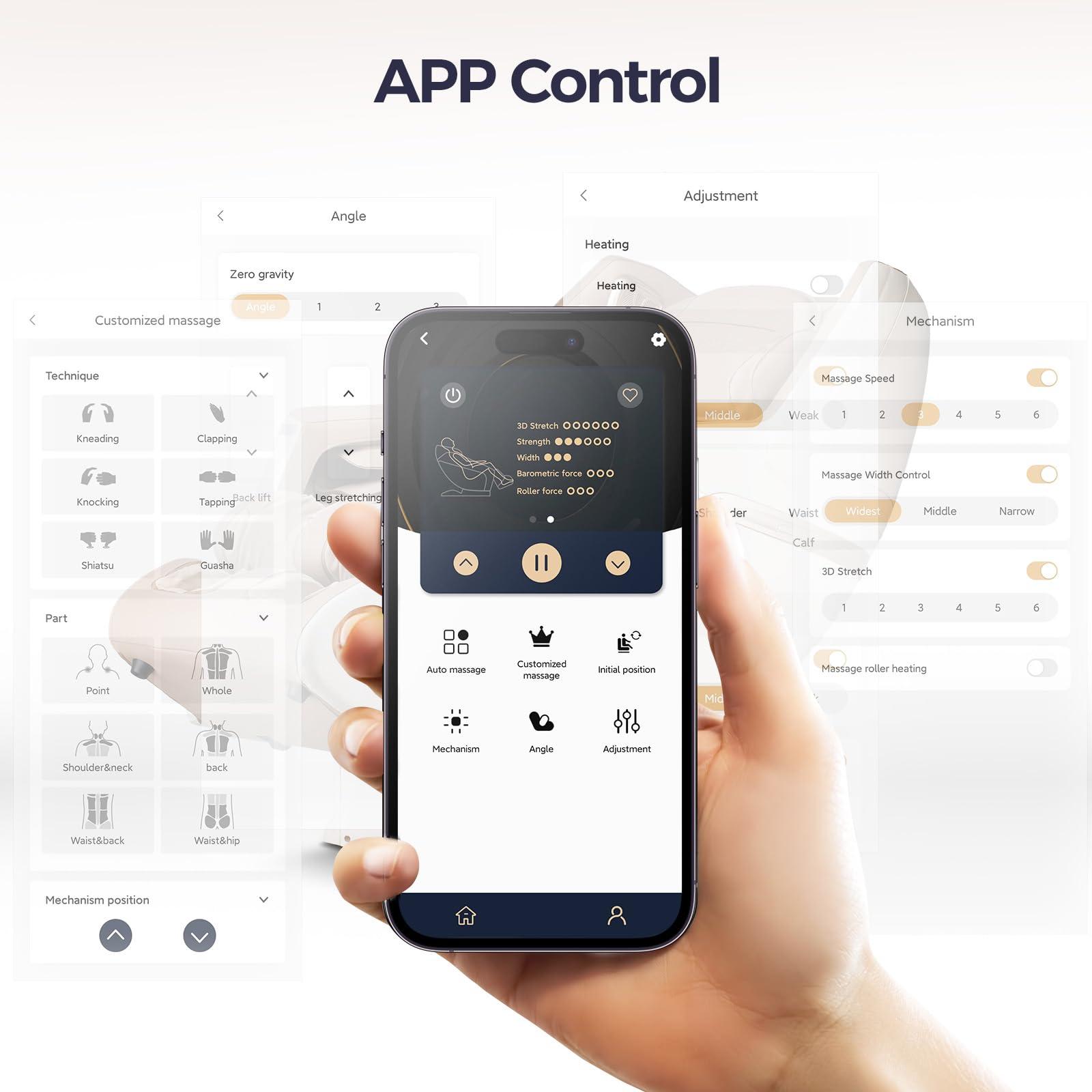 BOSSCARE BOSSCARE Full Body SL Track Massage Chair, 2025 3D Zero Gravity Shiatsu Massage Recliner, APP Control, Body Scanning, HiFi Bluetooth Heated Message Chair