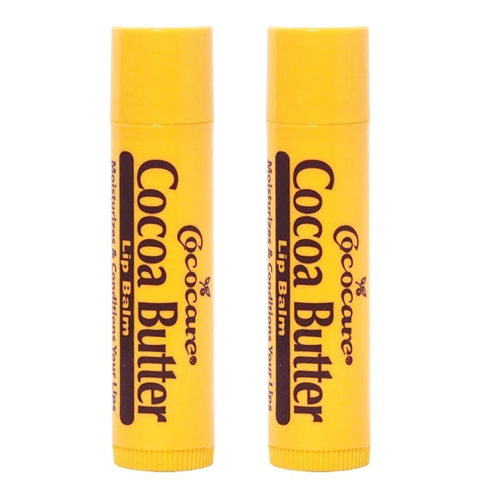 COCOCARE Cococare Cocoa Butter Lip Balm - The Little Yellow Stick Enriched with Natural Cocoa Butter - Conditions & Protects Lips with Hydrating Formula - 0.15oz (Pack of 2)