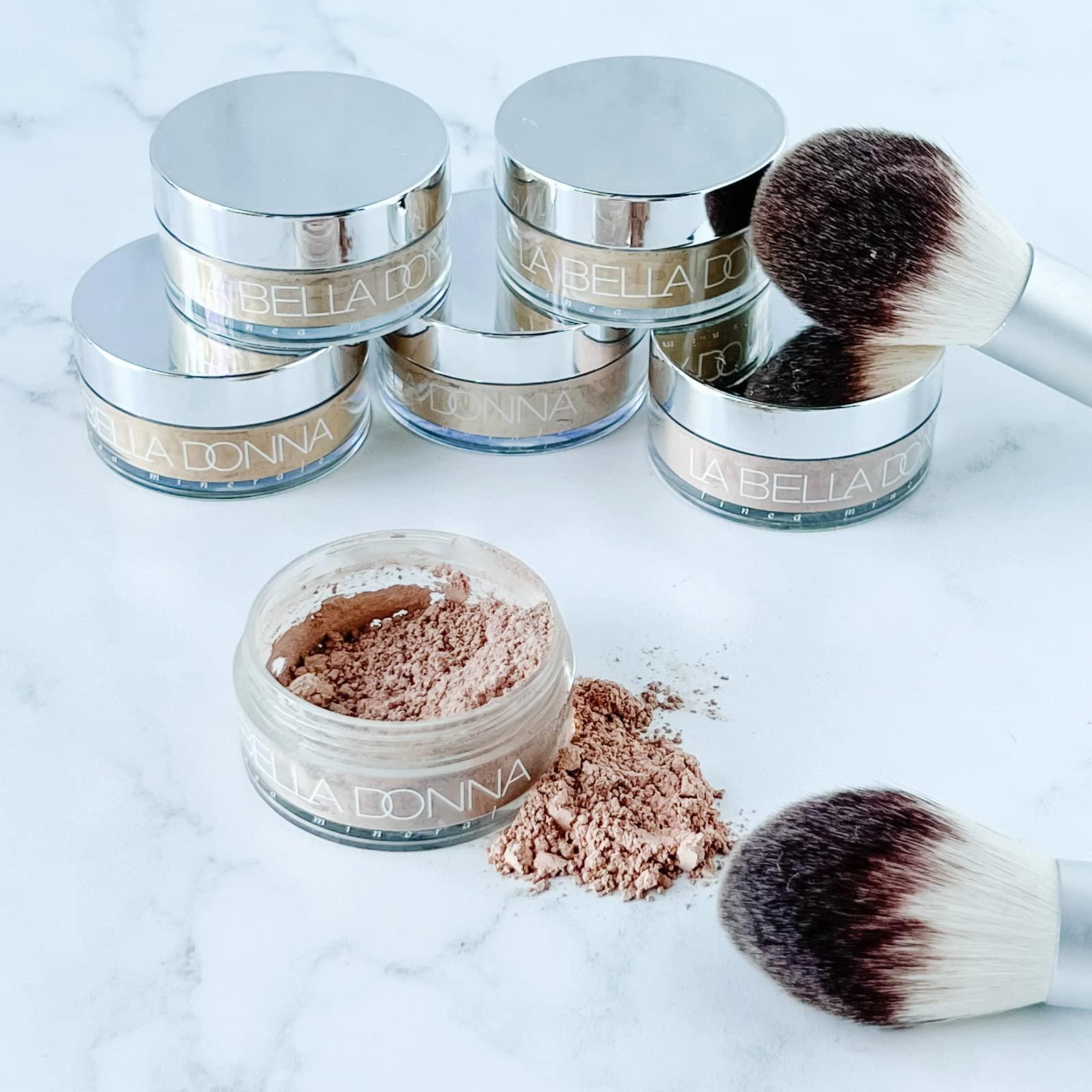 La Bella Donna La Bella Donna Loose Mineral Foundation, Non-Chemical SPF50, Only 4 Ingredients, Reef-Safe, Non-Nano, Natural Mineral Makeup with Sun Protection | 10g | Light Amber