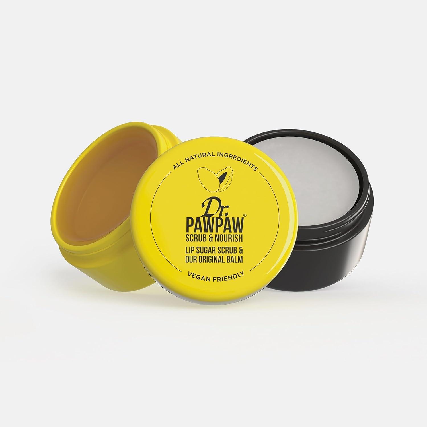 Dr. PawPaw Dr. PawPaw Lip Scrub and Lip Balm Duo - Hydrating Lip Balm with Pawpaw, Aloe, Olive and Castor Oils - Vegan Lip Scrub For Sensitive Skin - 0.55 oz