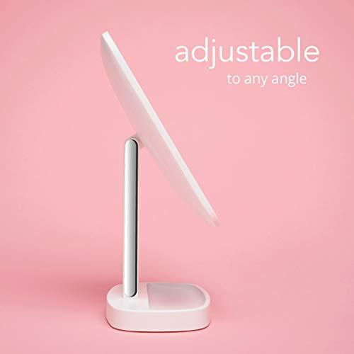 Fancii Fancii LED Makeup Vanity Mirror with 3 Light Setting and 15x Magnifying Mirror - Choose Between Soft Warm, Natural Daylight, or Neutral White Lights - Dimmable Countertop Cosmetic Mirror - Aura