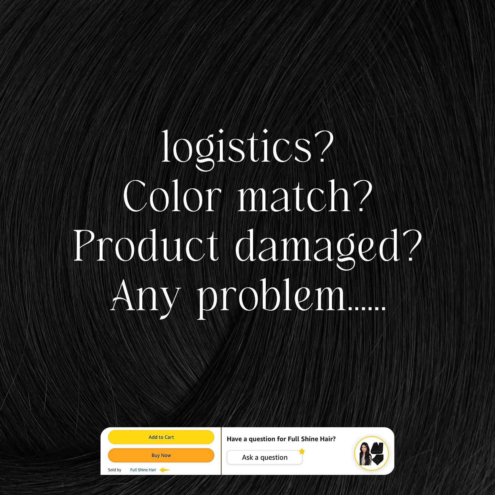 Full Shine Full Shine 28 Inch Hair Extensions Real Human Hair 200 Grams Jet Black Straight Hair Extensions Clip ins And Tape ins Jet Black Invisible Hair