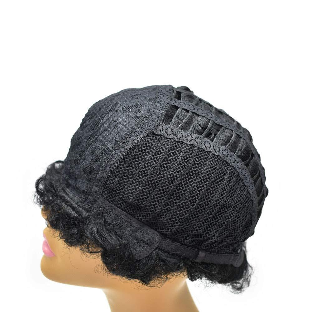 LYRICAL HAIR LYRICAL HAIR Afro Kinky Curly Wigs for Black Women Short Soft Brazilian Human Hair Natural Full Machine Made None Lace Front Glueless Wig for African American Ladies (#1 Jet Black)