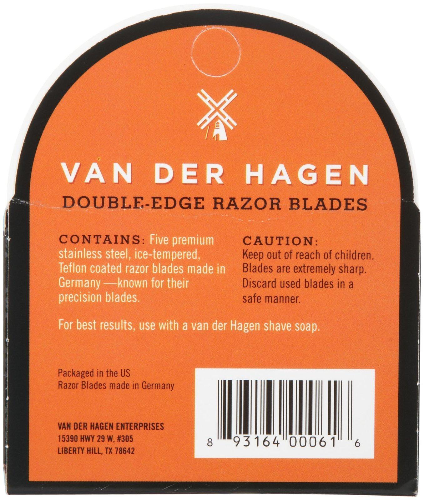 Van Der Hagen Van Der Hagen Stainless Steel Razor Blades, 5 Count (Pack of 1)