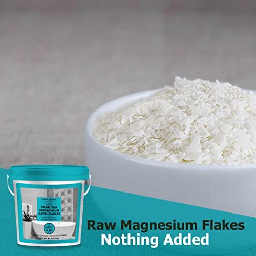 Aromasong Aromasong Raw Dead Sea Magnesium Flakes for Bath - 4 LB Bulk Bath Salt in Reusable Bucket