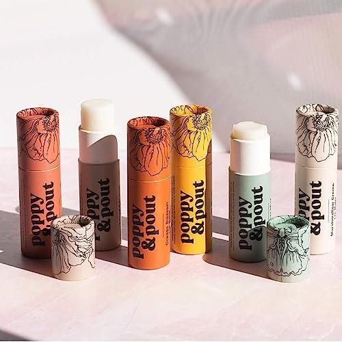 Poppy & Pout Poppy & Pout Orange Bloom Jumbo Lip Balm | All Natural Lip Balms & Moisturizers | Hydrates with Beeswax, Vitamin E, Organic Coconut Oil | Cruelty-Free | Lip Balm in Recyclable Cardboard Tube
