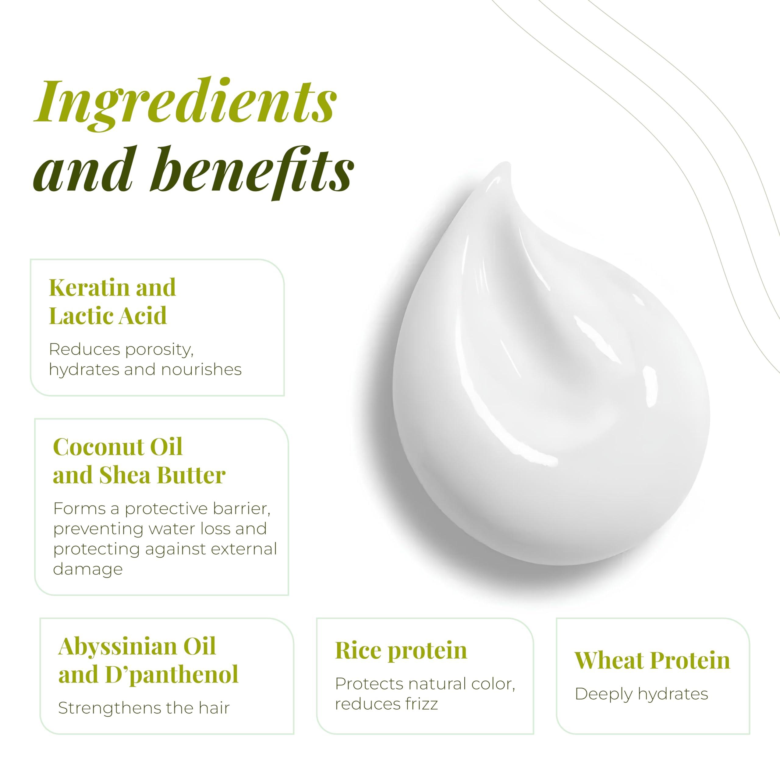 Expert Hair Bio Protein Organic Brazilian Keratin Treatment - Formaldehyde-Free Hair Straightening, Keratina Brasilea, 100ml/3.38oz