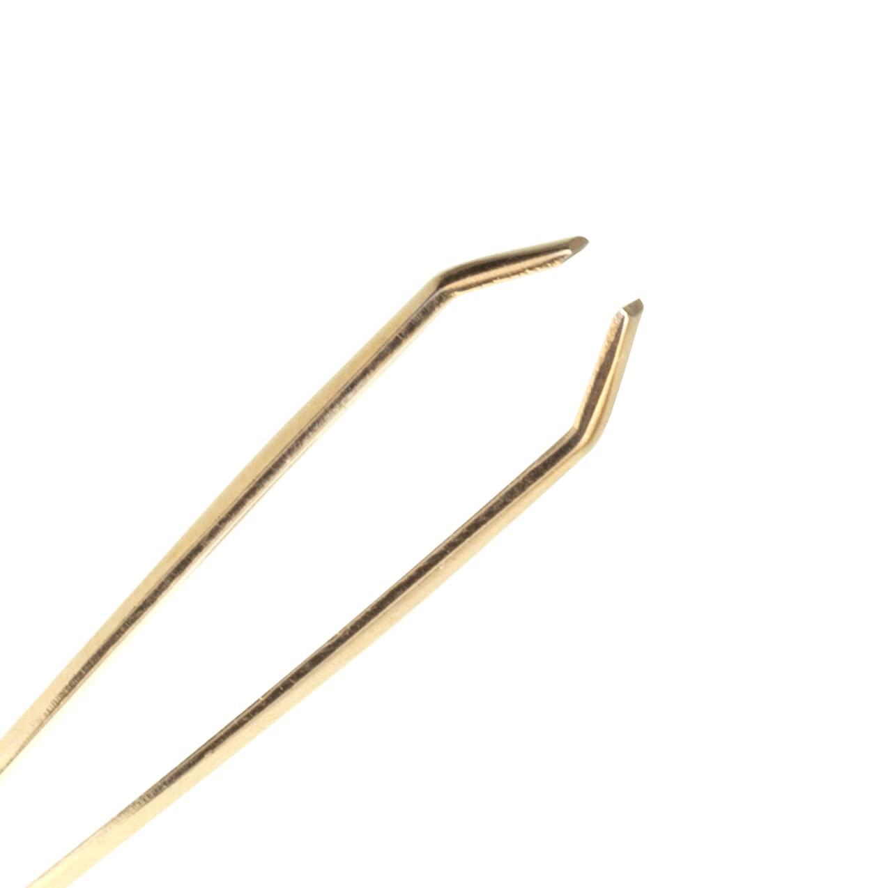 Refine REFINE - Germany - Professional Gold Tweezers, 24K Gold Plated for Eyebrow Shaping and Tweezing Hair Post-Waxing - 3 ct (Pack of 2)