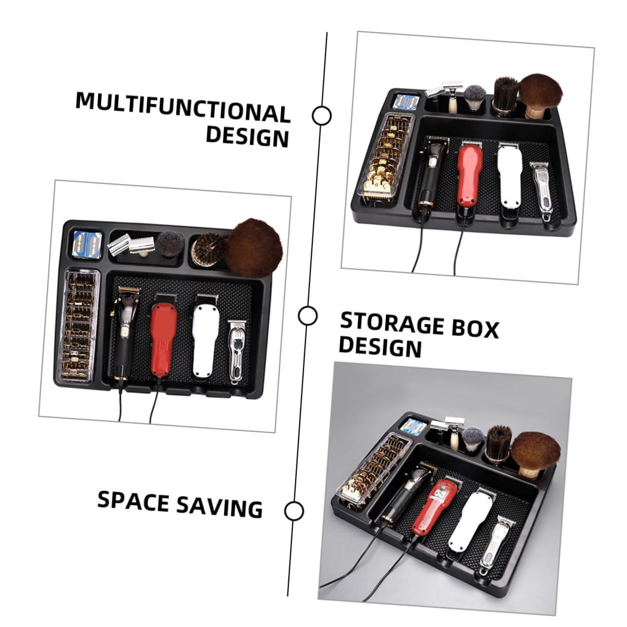 HAPINARY HAPINARY Hair Clipper Storage Rack Shaver Cavitation Machine Hair Clippers Barber Kit Barber Clippers Electric Clippers for for Men Grooming Barber Shears Barber Mat for Station Black Abs