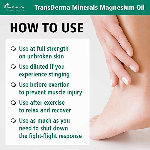 Transderma Minerals Transdermal Magnesium Oil - Pure Liquid Magnesium Chloride Hexahydrate, Made with Ancient Minerals Magnesium, Fast Absorbing Through The Skin