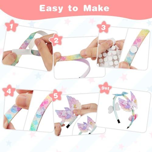 AUAUY AUAUY Girly Headbands Making Kit for Girls, Fashion DIY Band Hair Accessories for Girls Age 5+, Creative Unicorn Headband Making Kits Toys for Kids Girls Age 5-12 Birthday Gifts & Presents