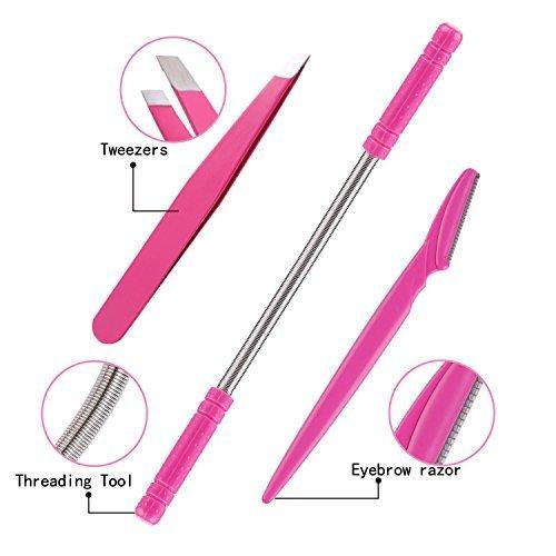 Kapmore Hair Removal Spring, Kapmore Threading Hair Removal Removes Hair on The Upper Lip, Chin, Cheeks and Sideburns Including Facial Hair Epilator with Beauty Tweezers, Eyebrow Shaping Razor