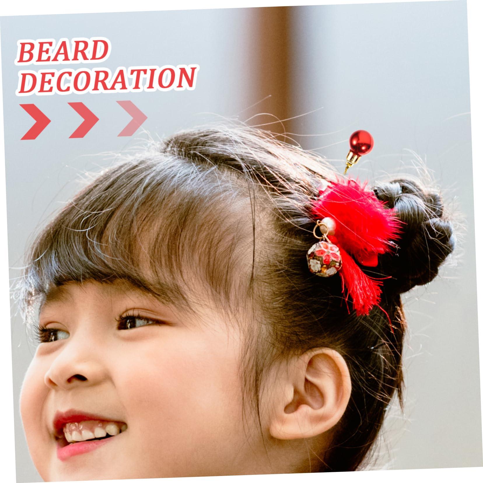 Ipetboom Ipetboom 12pcs Christmas Beard Clip Santa Claus Ornaments Adults Santa Beard Santa Claus Beard Glitter Xmas Hanging Ball Beard Bell Clip Santa Clause Ornaments Bright Light Hair Accessories