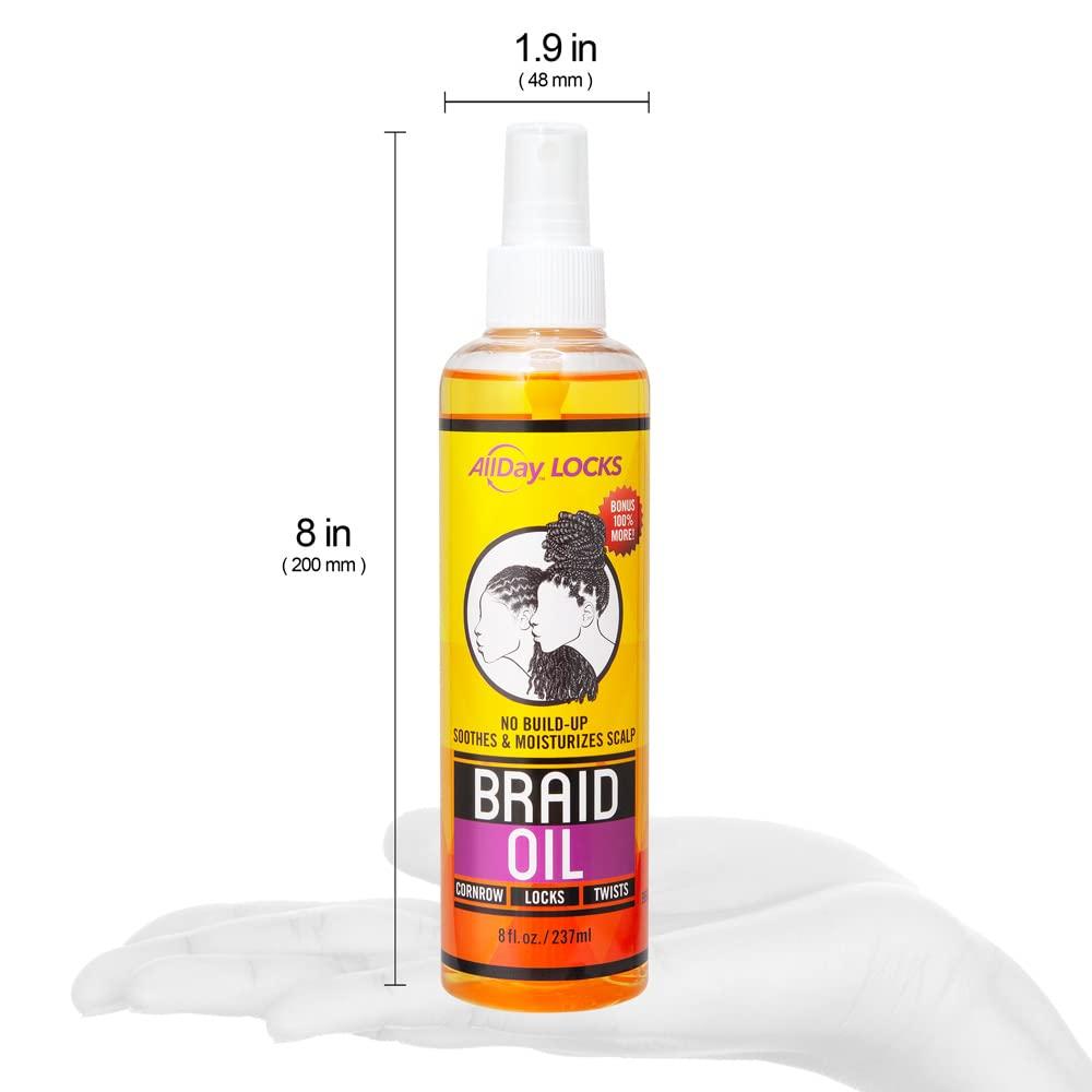 AllDay Locks AllDay Locks Braid Oil | Soothes, Moisturizes Dry & Itchy Scalp | Nourishing, Soothing, Protecting Oil | Rejuvenates & Refreshes Braids, Locks, Twists, Cornrows | 8 oz