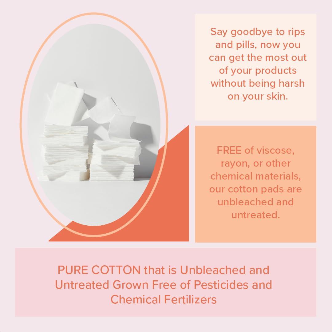 White Rabbit White Rabbit - Naked Cotton Classic - Premium Facial Cotton Pads - for Makeup Remover, Toner, Mask - 100% Cotton, Unbleached, Lint-Free - Extra Soft & Durable - Natural & Cruelty-Free - 100 Count